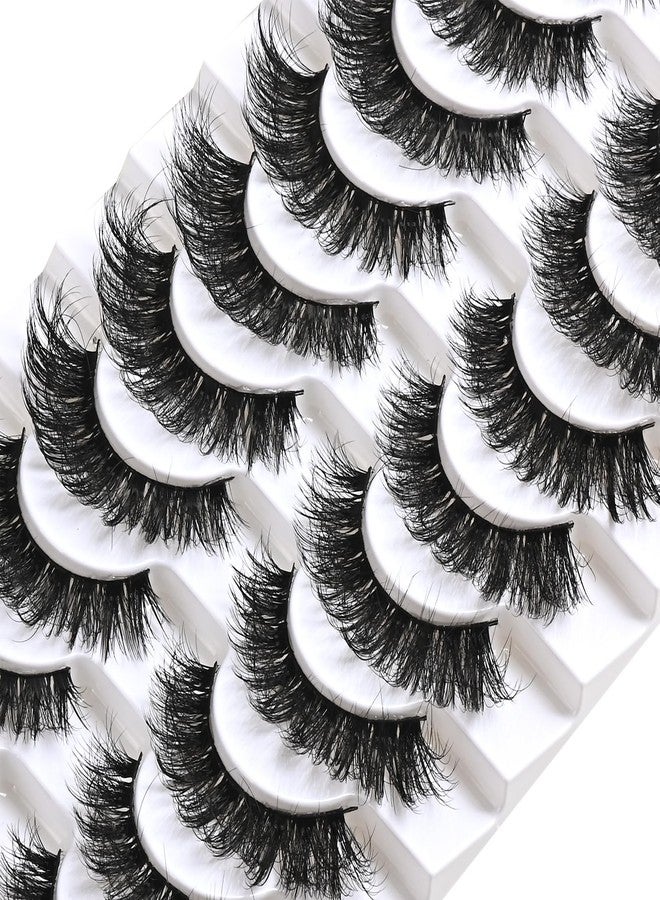 FARRED Mink Lashes False Eyelashes Cat Eye Lashes Wispy Mink Eye Lash Fluffy Eyelash Natural Look 10 Pairs Fake Lashes Pack Volume Lash Strips Pestañas (Z09|10-15MM) - Image 5
